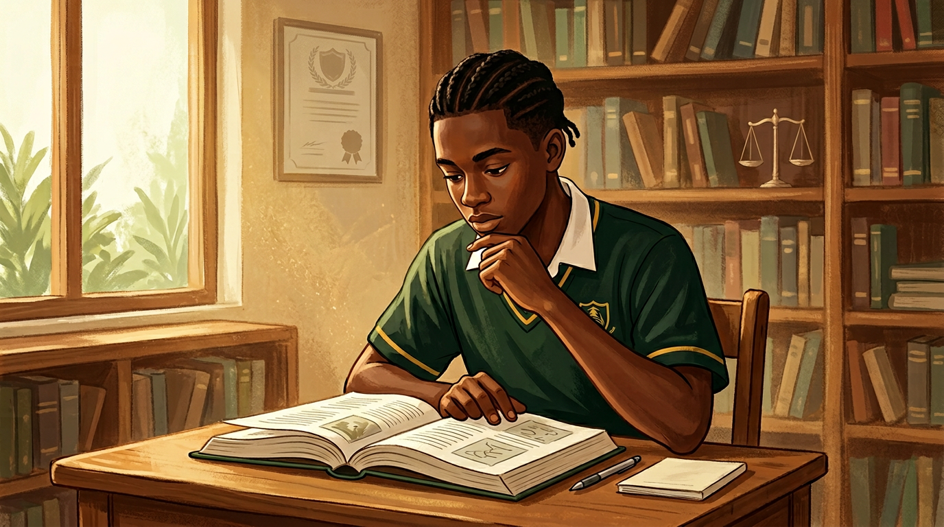 Student reading with academic integrity